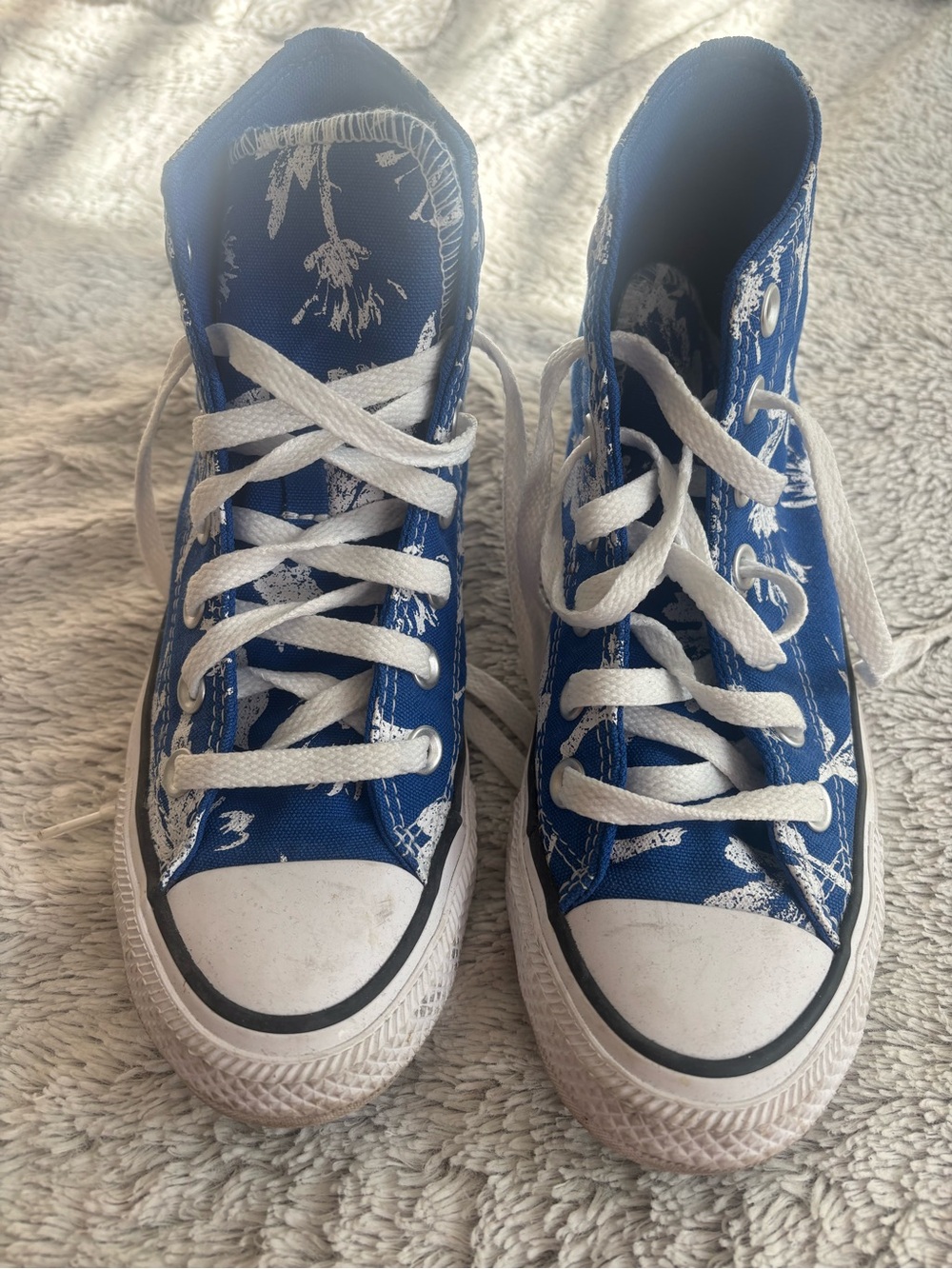 Converse Kids High-Top Canvas Sneakers in Blue and White